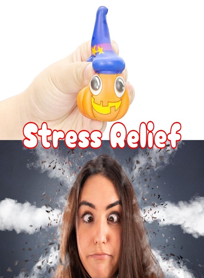 funnysquee مجموعة ألعاب ضغط هالوين من funnysquee، 12 قطعة، تتضمن كرات ضغط، ودمى كرتونية على شكل مومياء، يقطين، خفاش، وشبح، لتخفيف التوتر، هدية مثالية للأطفال والكبار (هالوين). - Image 4